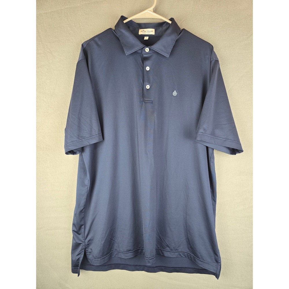 Peter Millar Summer Comfort Polo Mens Large Navy Golf